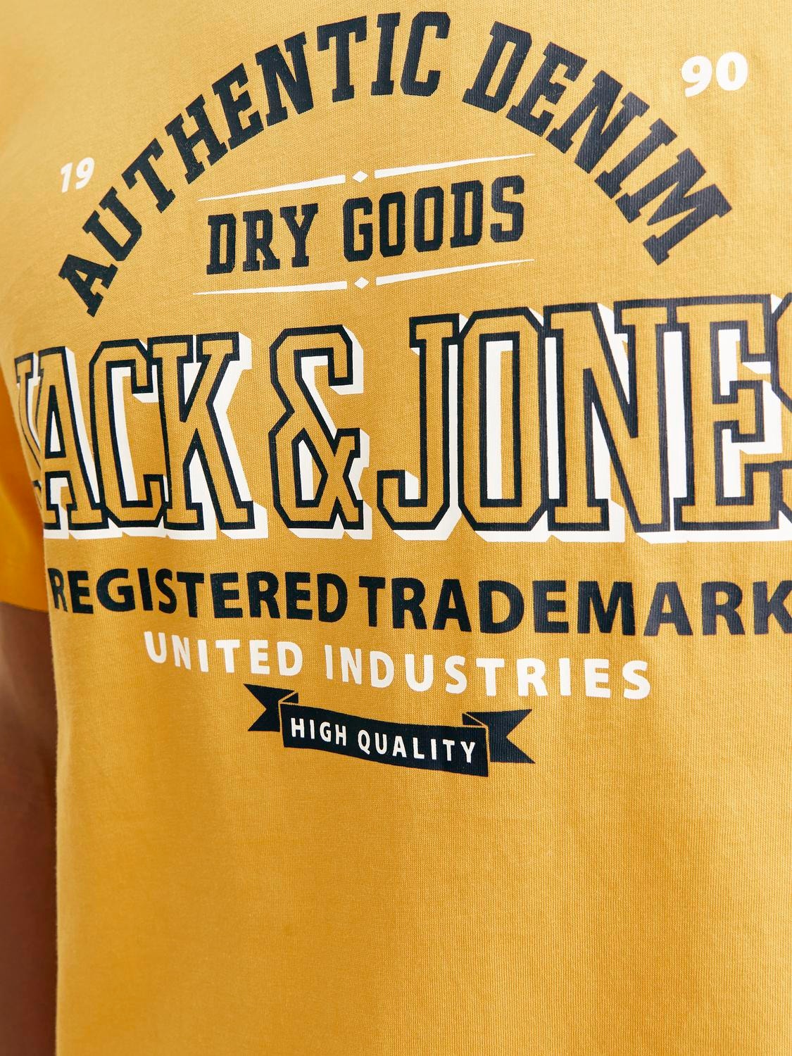 Jack & Jones Logó Környak Trikó -Honey Gold - 12254862