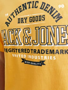 Jack & Jones Logo Kruhový výstřih Tričko -Honey Gold - 12254862