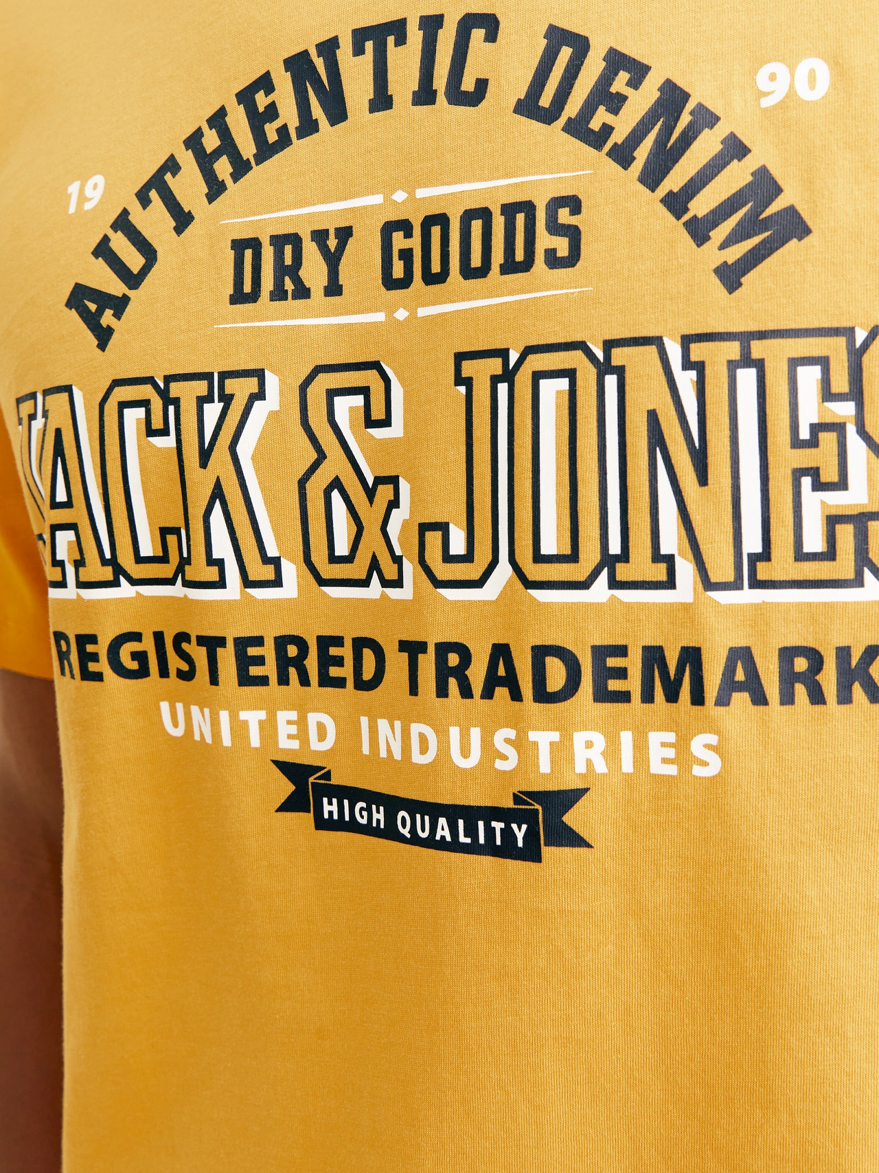 Jack & Jones Logo O-hals T-skjorte -Honey Gold - 12254862