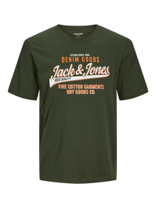 Jack & Jones Logo Kruhový výstřih Tričko -Kombu Green - 12254862