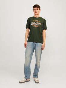 Jack & Jones Logo O-Neck T-shirt -Kombu Green - 12254862