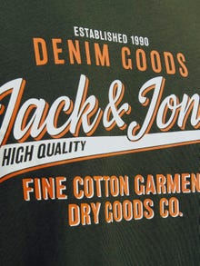 Jack & Jones Logotipas Apskritas kaklas Marškinėliai -Kombu Green - 12254862