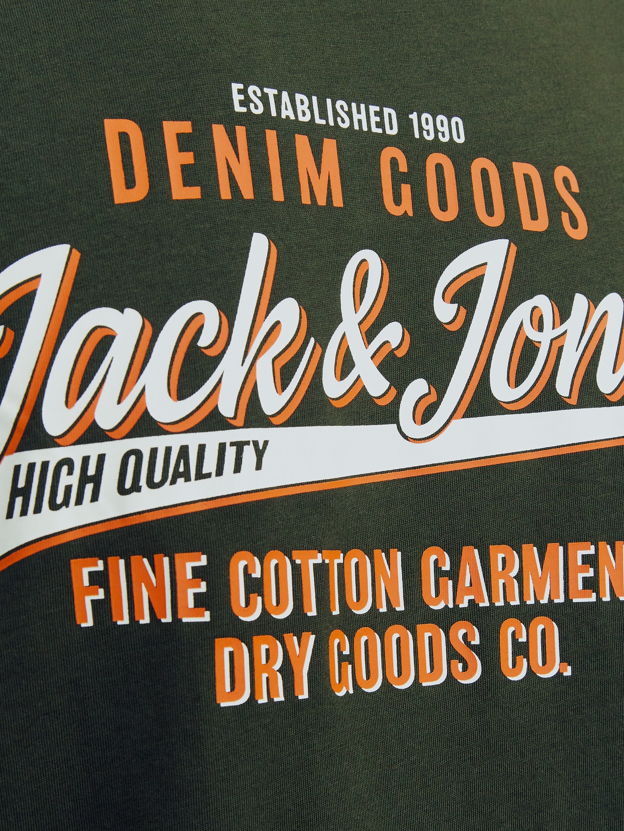 Jack & Jones Logo Ümmargune kaelus T-särk -Kombu Green - 12254862