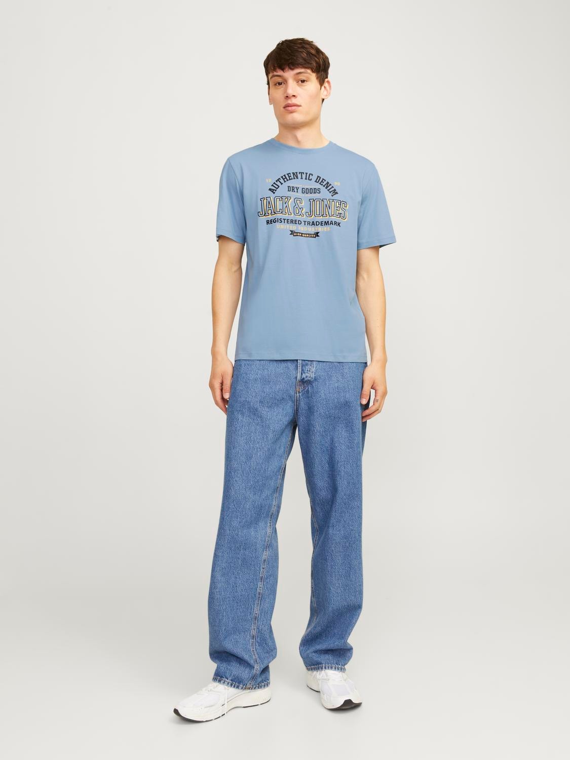 Jack & Jones Logo Kruhový výstřih Tričko -Mountain Spring - 12254862