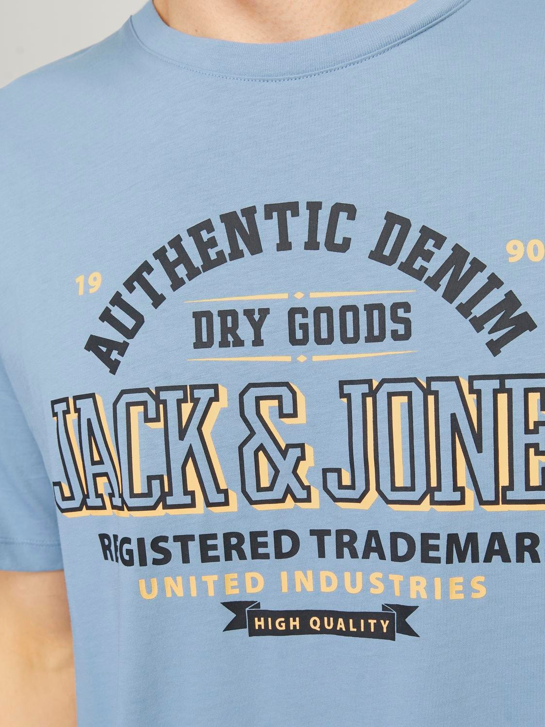 Jack & Jones Logo Pyöreä pääntie T-paita -Mountain Spring - 12254862