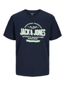 Jack & Jones Logo Kruhový výstřih Tričko -Navy Blazer - 12254862