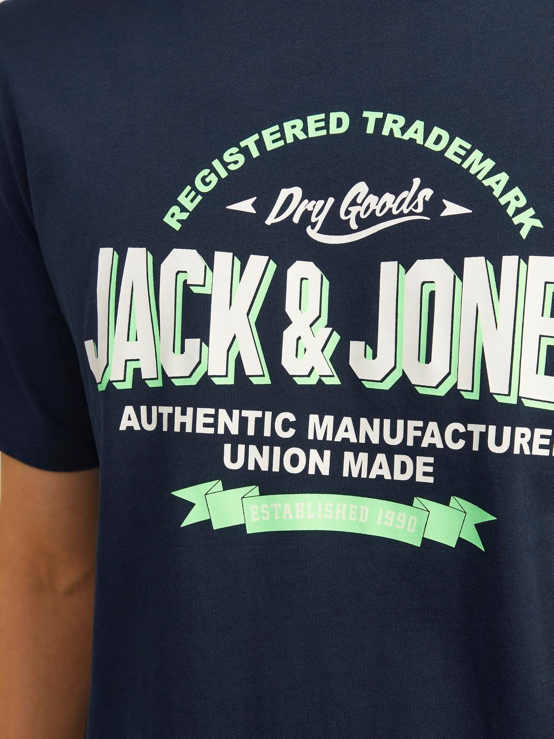 Jack & Jones Logo Kruhový výstřih Tričko -Navy Blazer - 12254862