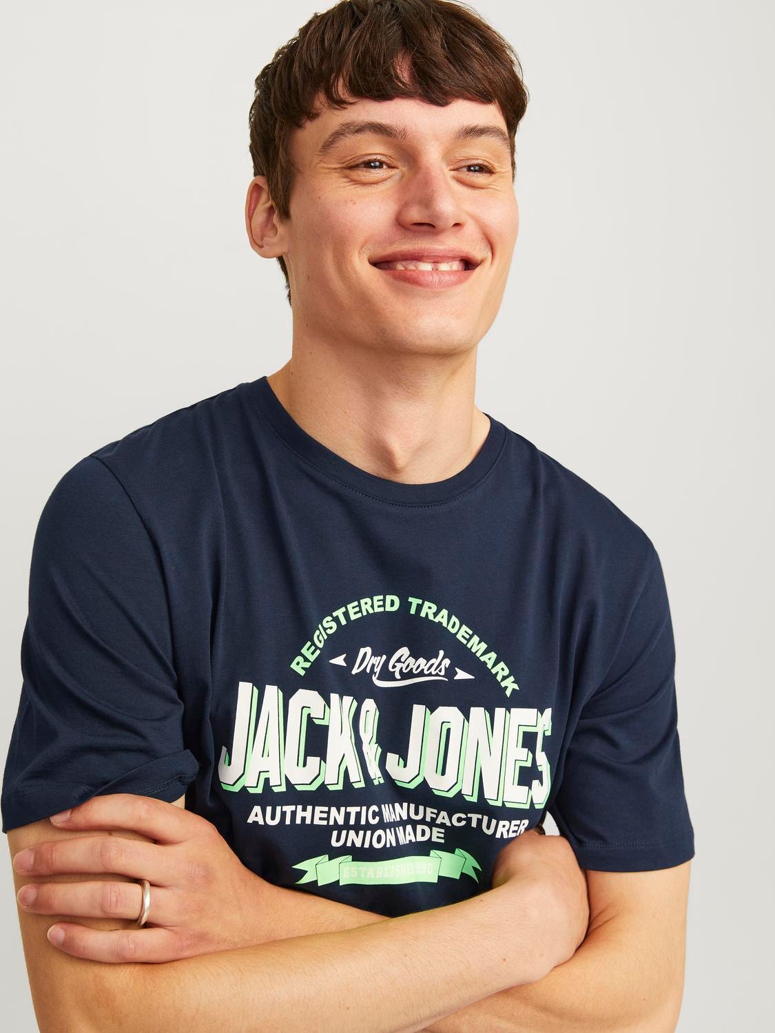 Jack & Jones Logotipas Apskritas kaklas Marškinėliai -Navy Blazer - 12254862