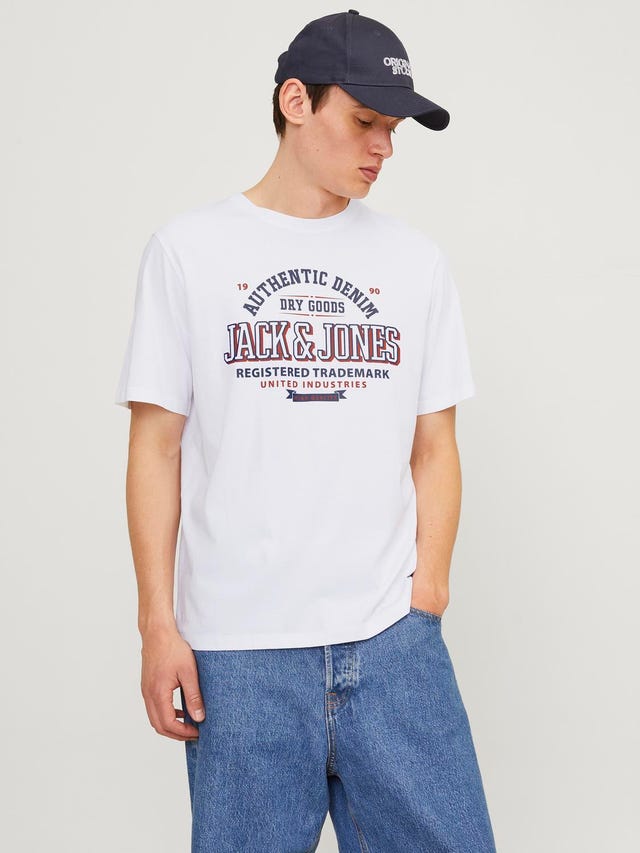 Jack & Jones Logo Kruhový výstřih Tričko - 12254862