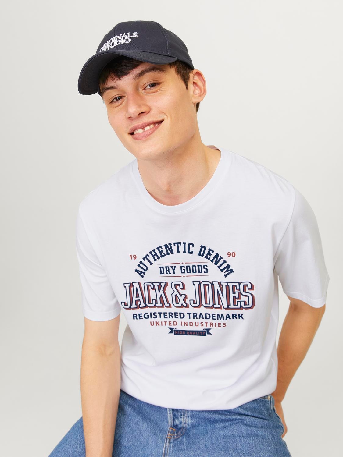 Jack & Jones Logo Rundhals T-shirt -White - 12254862