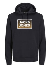 Jack & Jones Plus Size Printet Hættetrøje -Dark Navy - 12254867