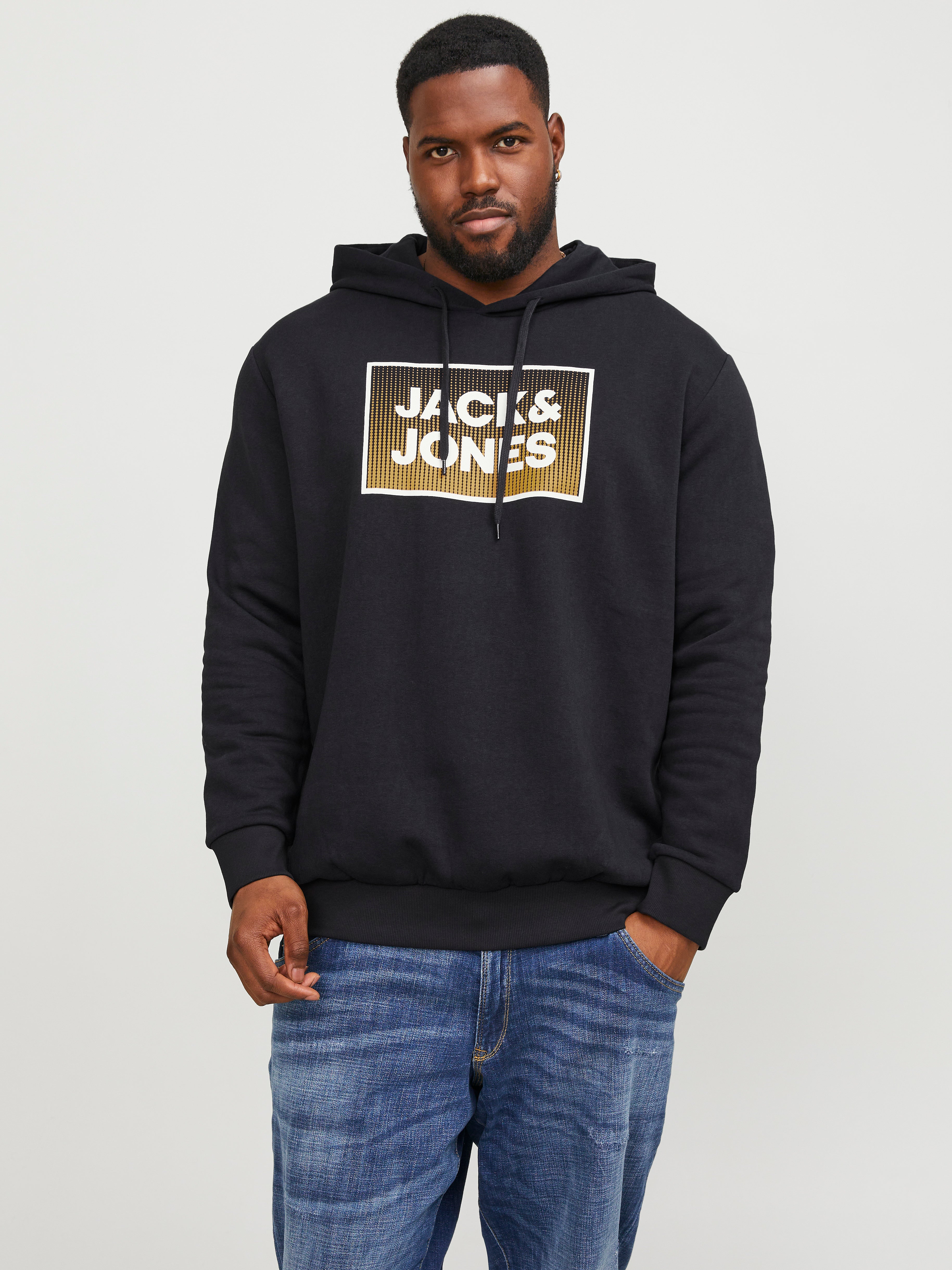 Plus Size Sweat À Capuche Imprimé - Jack & Jones - Modalova