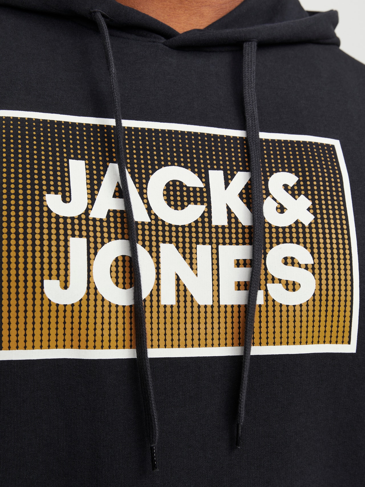 Jack & Jones Plus Size Spausdintas raštas Megztinis su gobtuvu -Dark Navy - 12254867