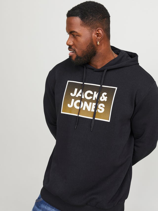 Jack & Jones Plus Size Printed Hoodie - 12254867