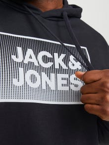 Jack & Jones Plus Trükitud Kapuutsiga pusa -Black - 12254867