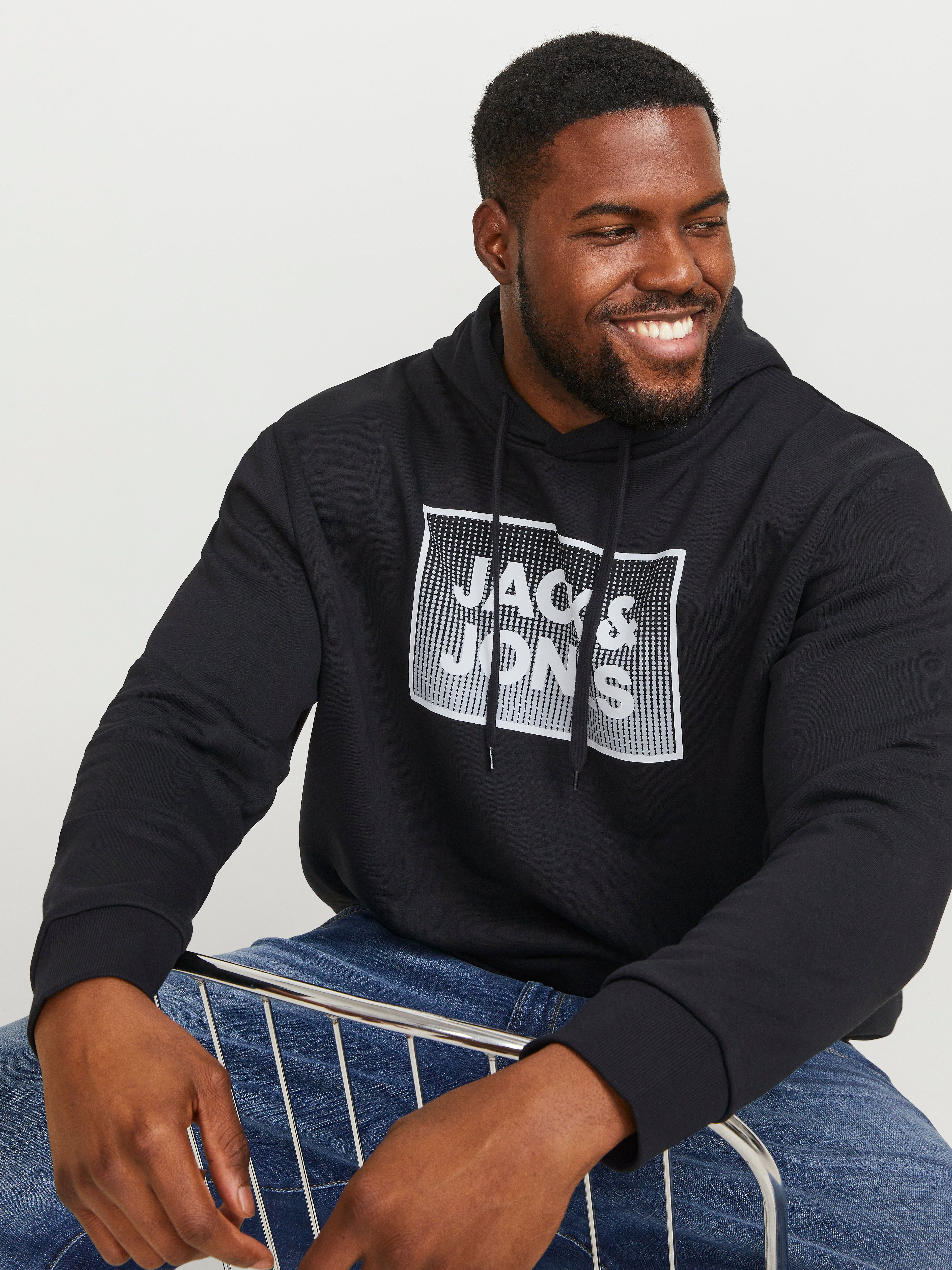 Jack & Jones Plus Size Printed Hoodie - 12254867