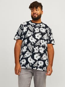 Jack & Jones Plus Size All Over Print T-skjorte -Black - 12254894