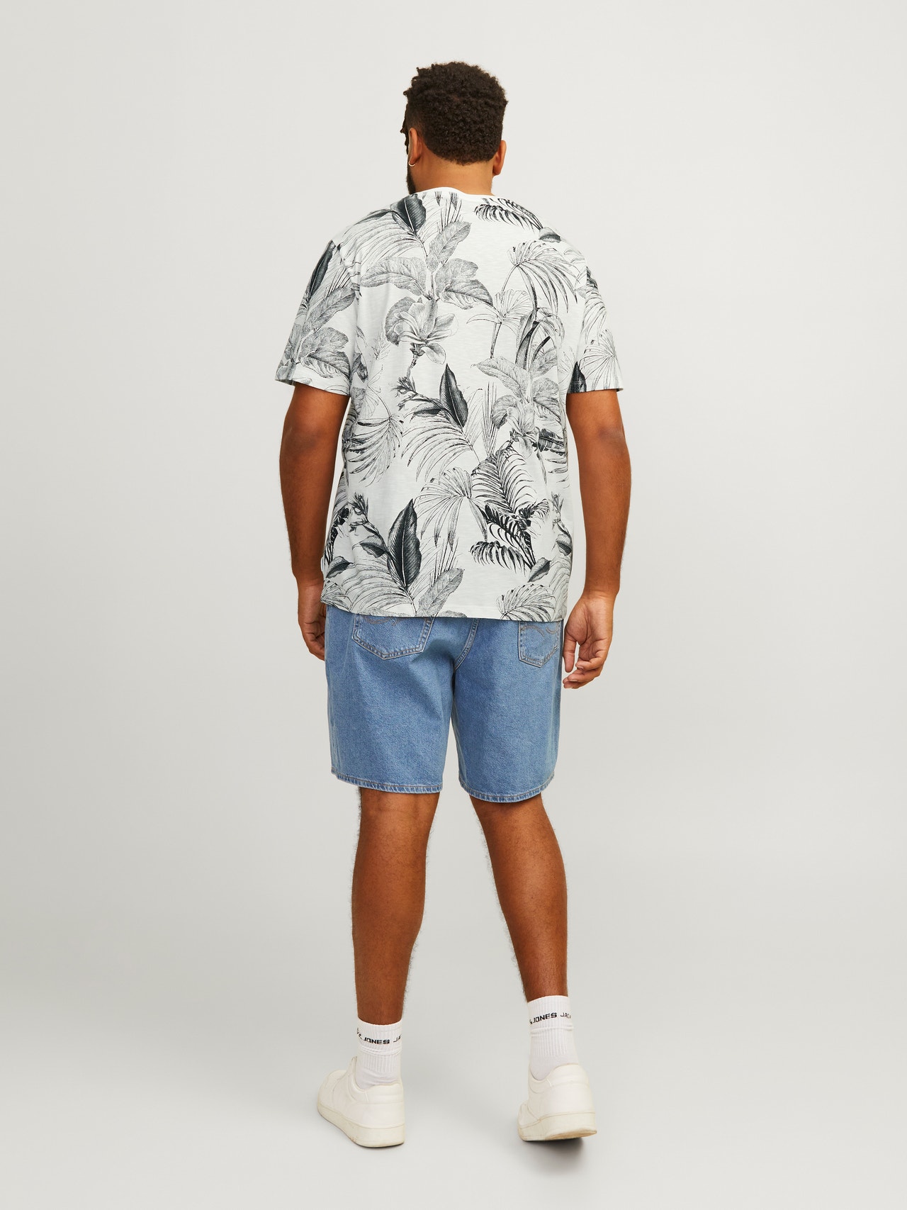 Jack & Jones Plus Size All-Over Print T-shirt -Cloud Dancer - 12254894