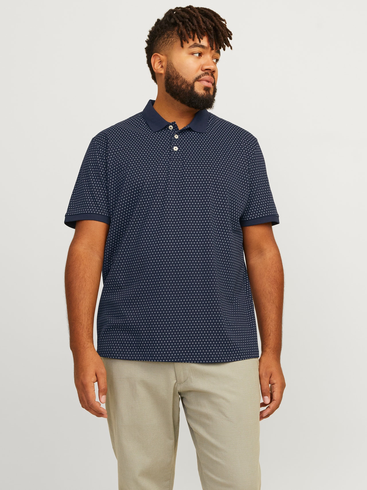 Jack & Jones Plus Size Nadruk T-shirt -Navy Blazer - 12254901