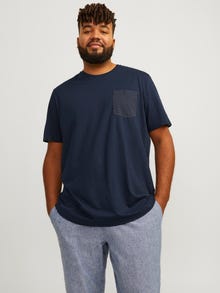 Jack & Jones Plus Size Tryck T-shirt -Navy Blazer - 12254902