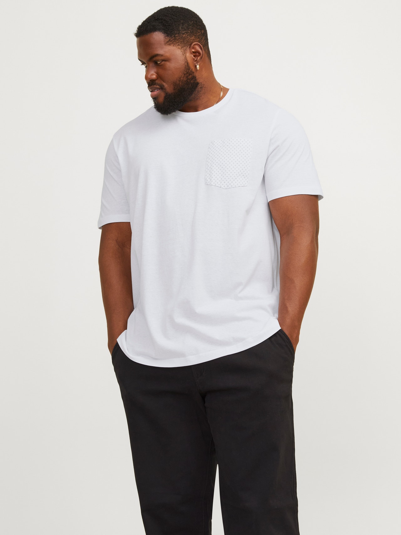 Jack & Jones Plus Size Camiseta Estampado -White - 12254902