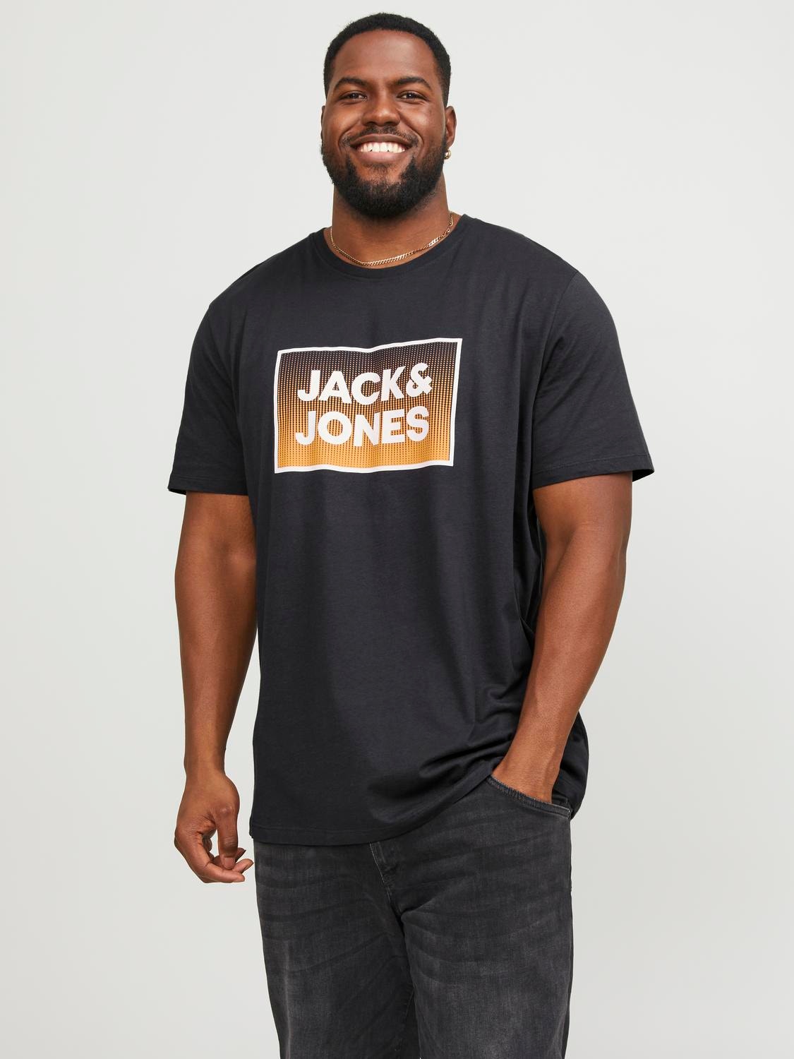 Jack & Jones Plus Size Gedruckt T-shirt -Dark Navy - 12254906