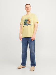 Jack & Jones Plus Size Tryck T-shirt -French Vanilla - 12254907