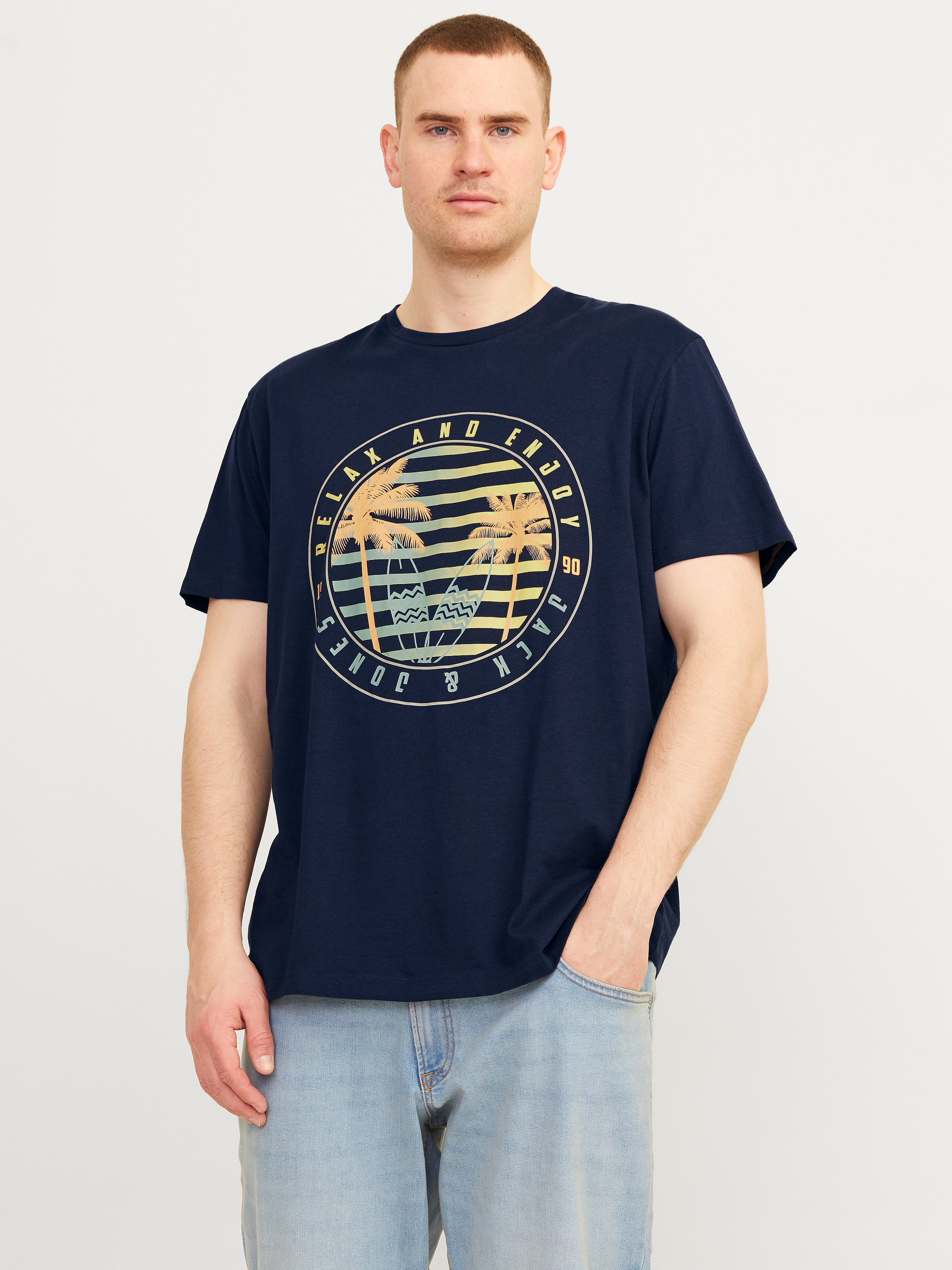 Jack & Jones Plus Size Camiseta Estampado - 12254907