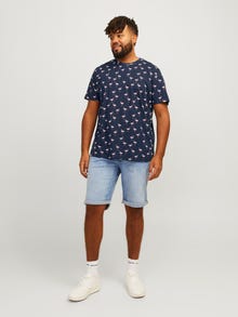 Jack & Jones Plus Size T-shirt All Over Print -Navy Blazer - 12254908