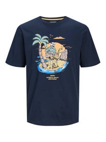 Jack & Jones Plus Size Printet T-shirt -Navy Blazer - 12254909