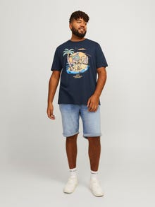 Jack & Jones Plus Size Printet T-shirt -Navy Blazer - 12254909