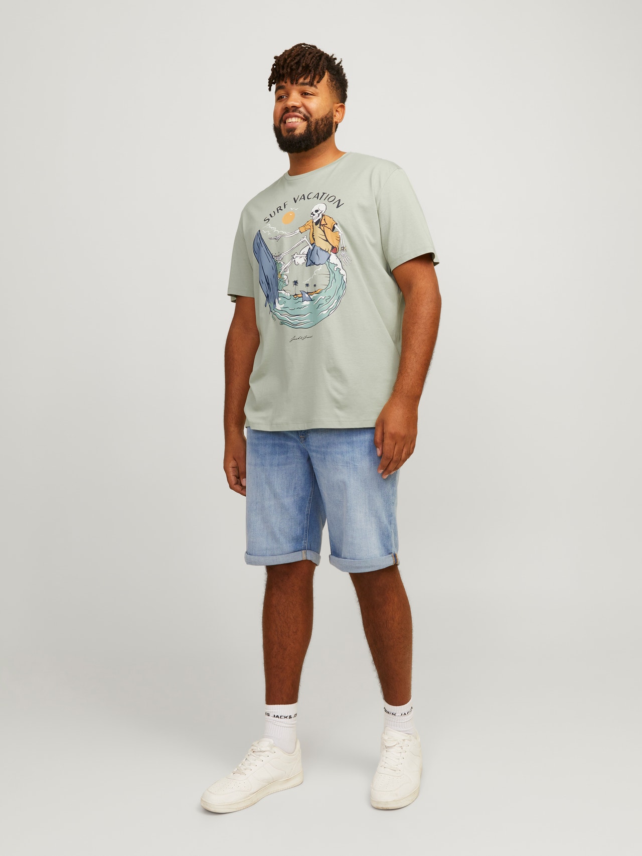 Jack & Jones Plus Size Gedrukt T-shirt -Desert Sage - 12254909
