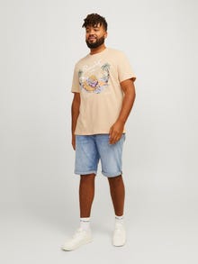 Jack & Jones Plus Size Camiseta Estampado -Apricot Ice  - 12254909