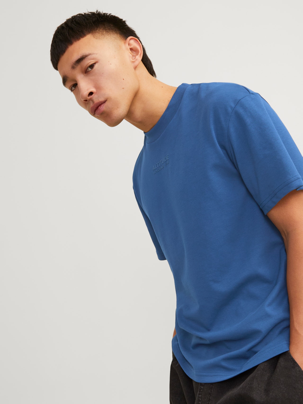 Jack & Jones Painettu Pyöreä pääntie T-paita -Ensign Blue - 12254988