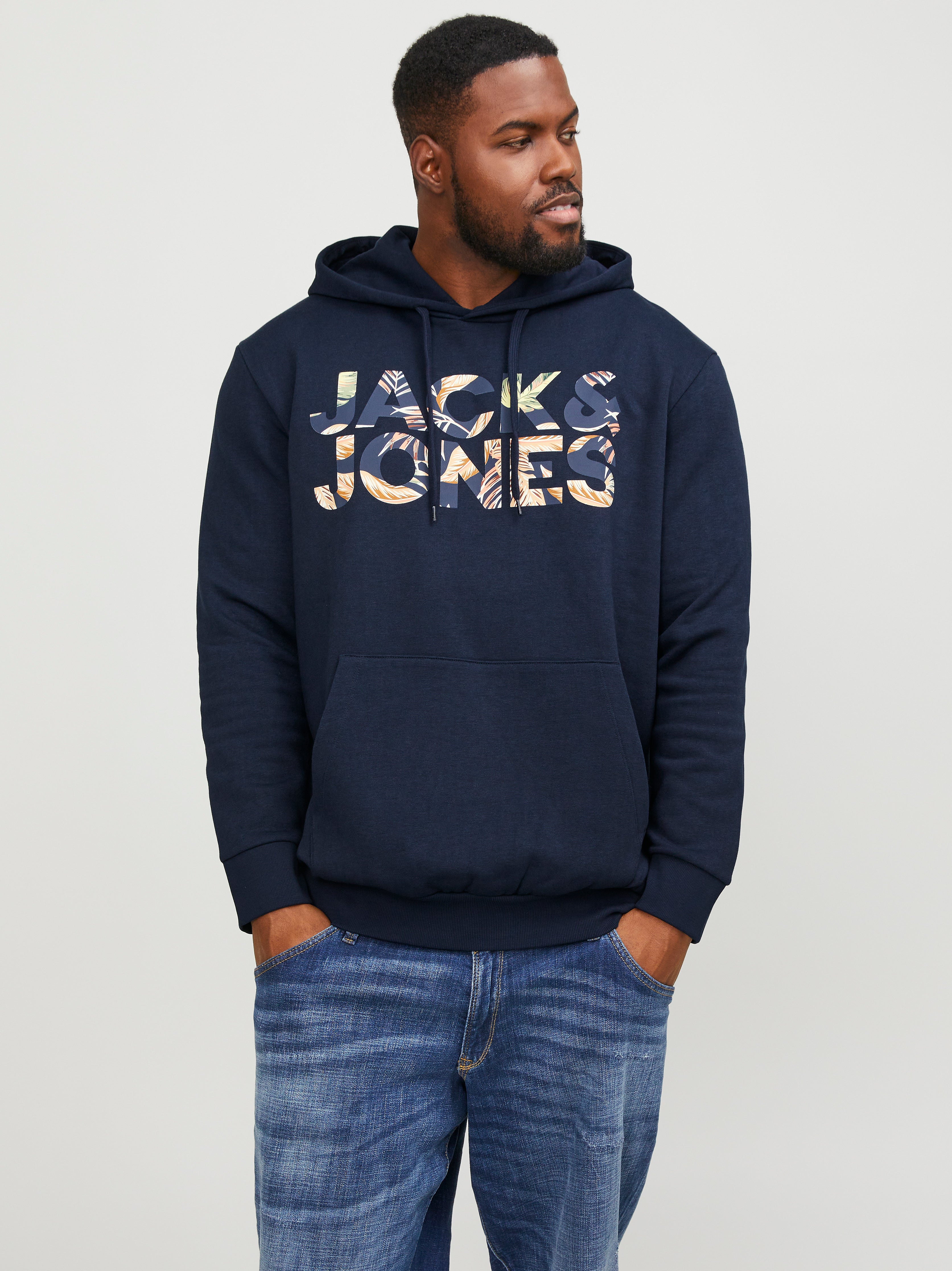 Plus Size Sweat À Capuche Imprimé - Jack & Jones - Modalova