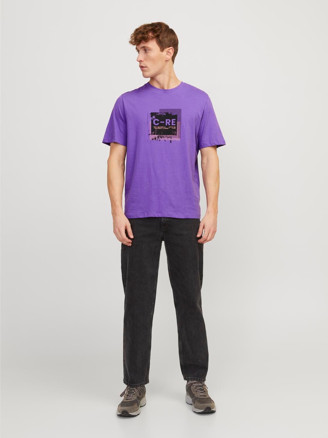 Jack & Jones Logo Pyöreä pääntie T-paita -Deep Lavender - 12255025