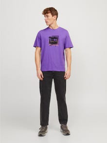 Jack & Jones Logo Pyöreä pääntie T-paita -Deep Lavender - 12255025
