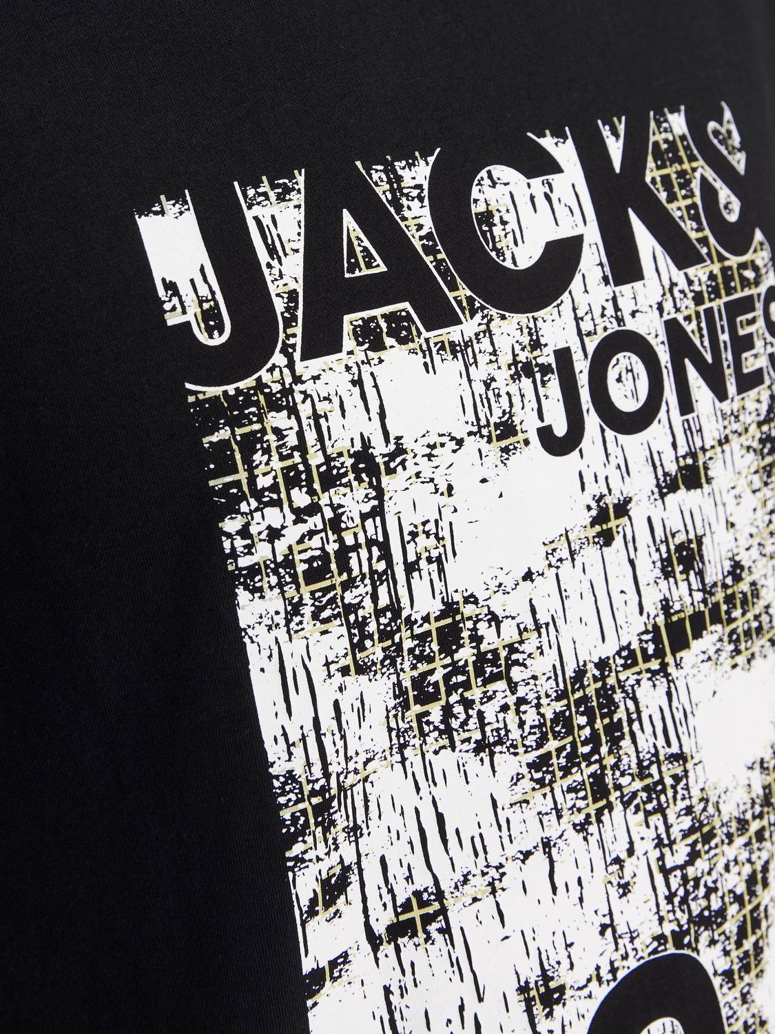 Jack & Jones Logo Kruhový výstřih Tričko -Black - 12255025