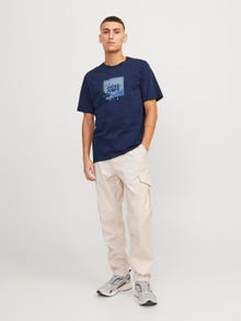 Jack & Jones Logo O-hals T-skjorte -Navy Blazer - 12255025