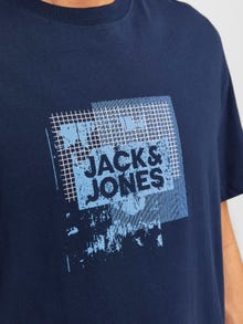 Jack & Jones Nyomott mintás Környak Trikó -Navy Blazer - 12255025