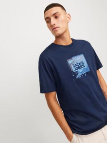 Jack & Jones Logo Crew neck T-shirt -Navy Blazer - 12255025