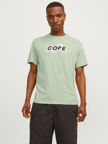 Jack & Jones Bedrukt Ronde hals T-shirt -Desert Sage - 12255026