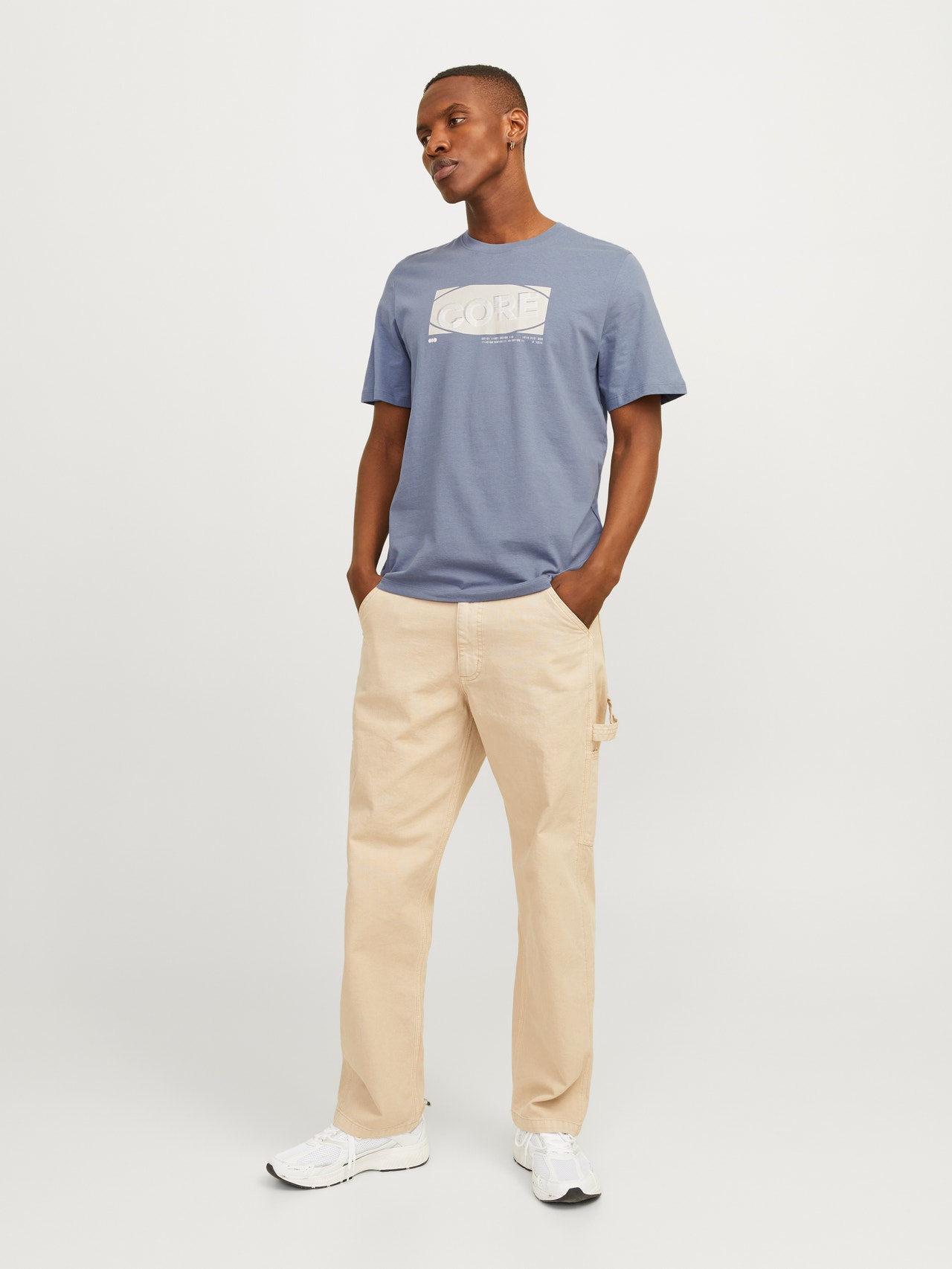 Jack & Jones Nyomott mintás Környak Trikó -Flint Stone - 12255026