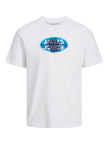 Jack & Jones Printed Crew neck T-shirt -White - 12255026