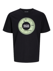 Jack & Jones Nyomott mintás Környak Trikó -Black - 12255026