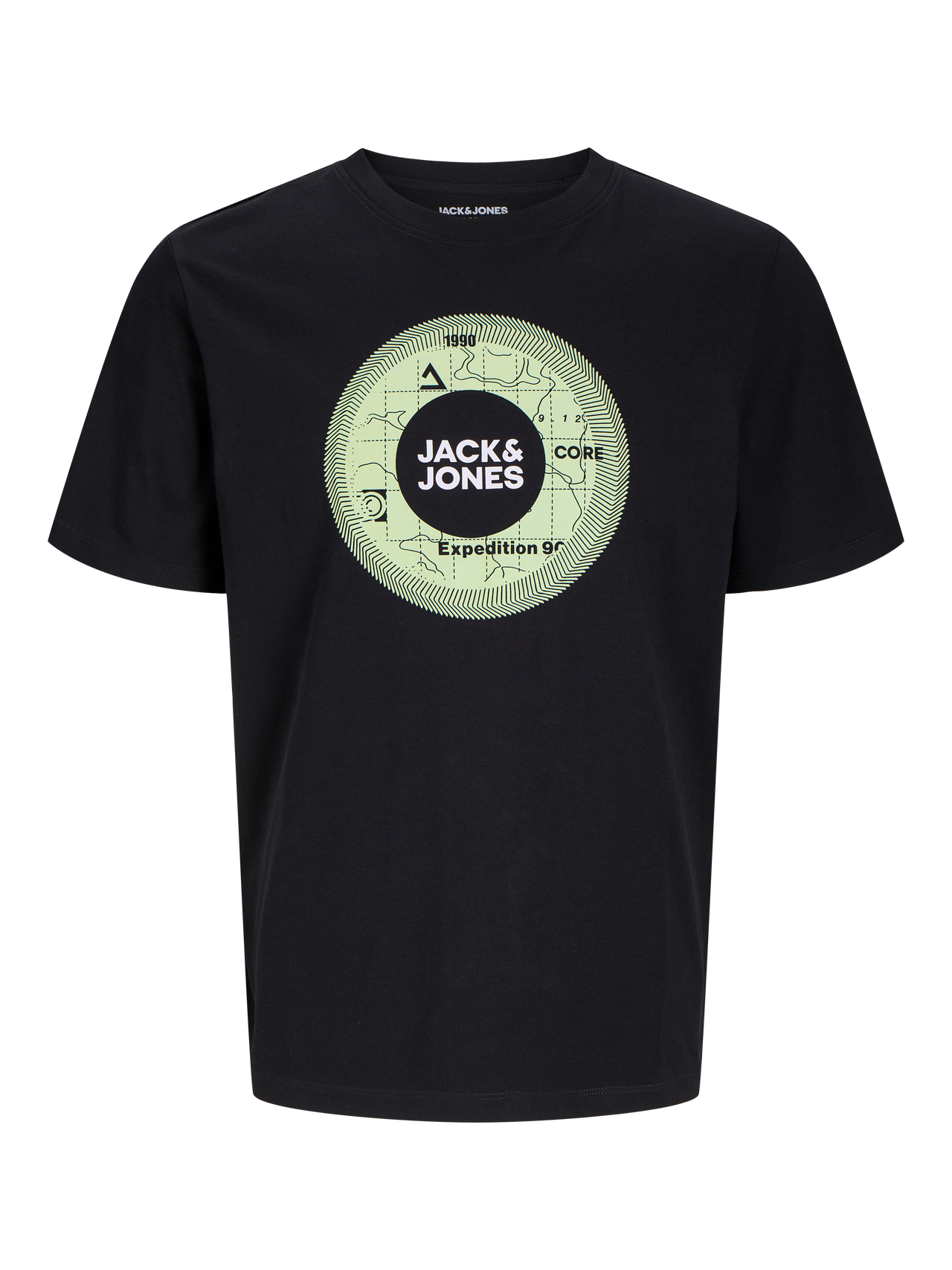 Jack & Jones Nyomott mintás Környak Trikó -Black - 12255026