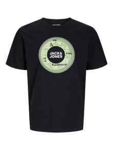 Jack & Jones Spausdintas raštas Apskritas kaklas Marškinėliai -Black - 12255026