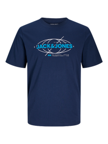 Jack & Jones Printed Crew neck T-shirt -Navy Blazer - 12255026