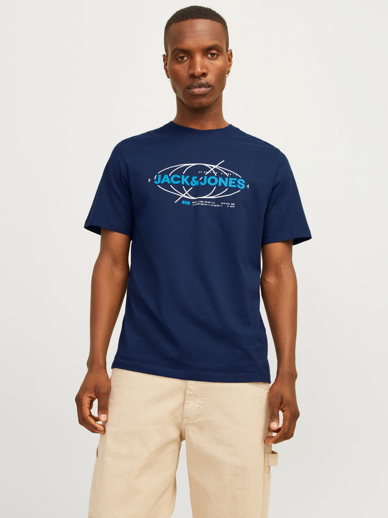 Jack & Jones Bedrukt Ronde hals T-shirt -Navy Blazer - 12255026