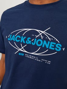 Jack & Jones Gedrukt Ronde hals T-shirt -Navy Blazer - 12255026